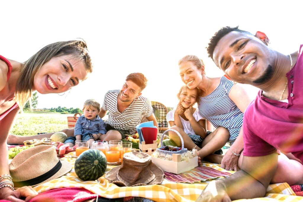 backyard camping party