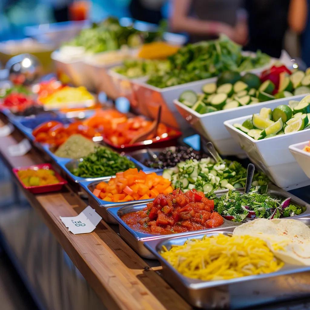 Back to School Dinner Ideas for Educational Events 10 Interactive taco bar station at a school event encouraging guest participation