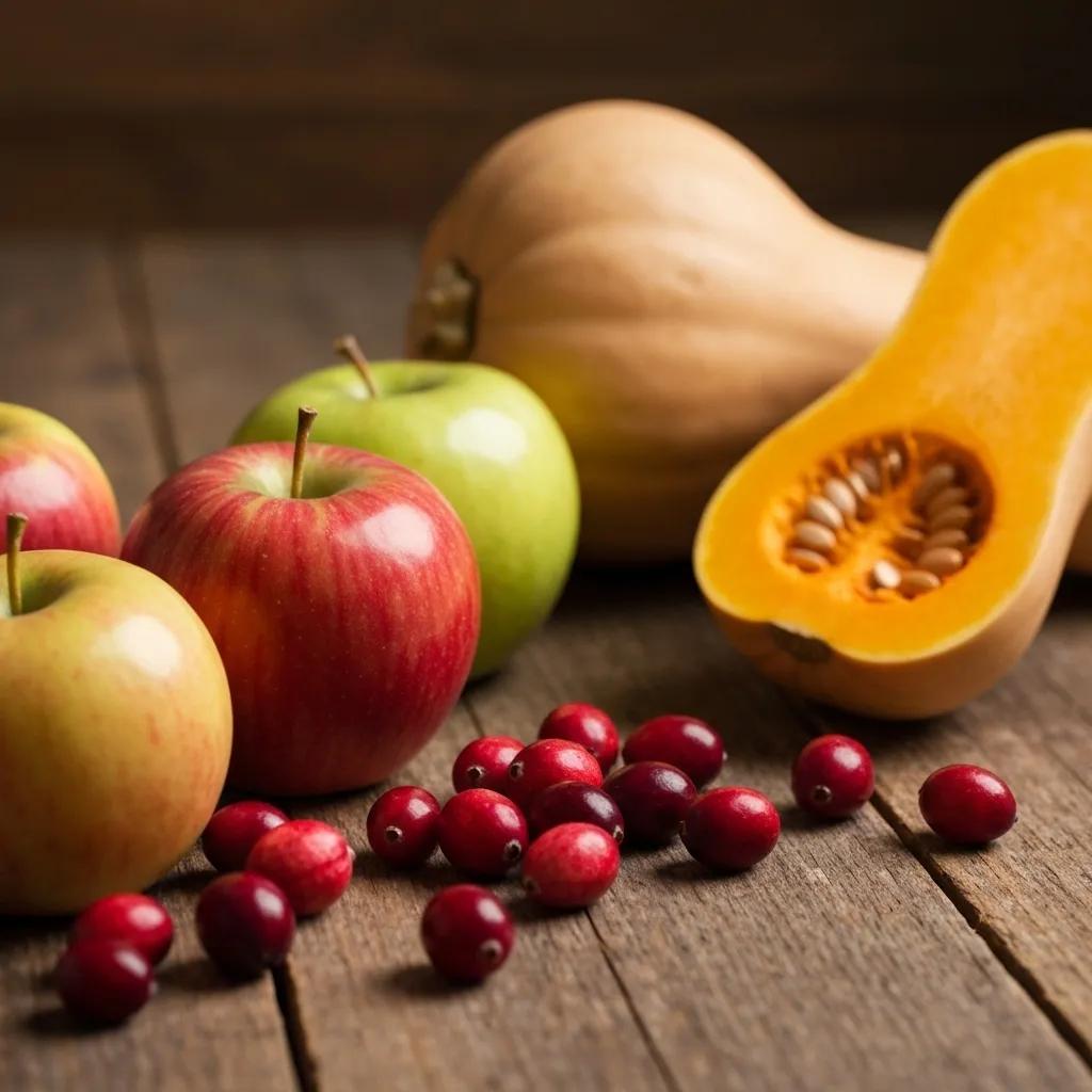 Blending Autumn Flavors Into Your Corporate Catering Menus 1 A vibrant display of fresh autumn produce, emphasizing local sourcing and seasonal appeal