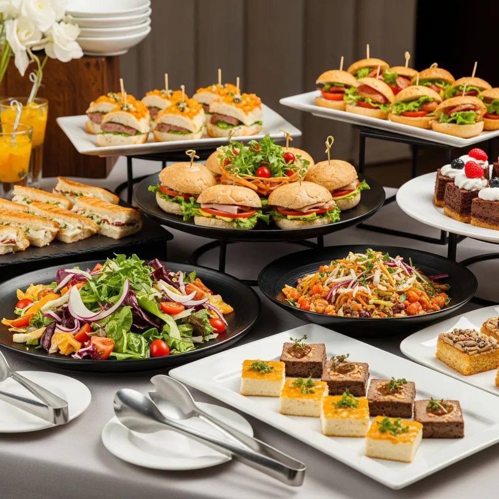 Customized menu display featuring a variety of gourmet dishes for a team building event